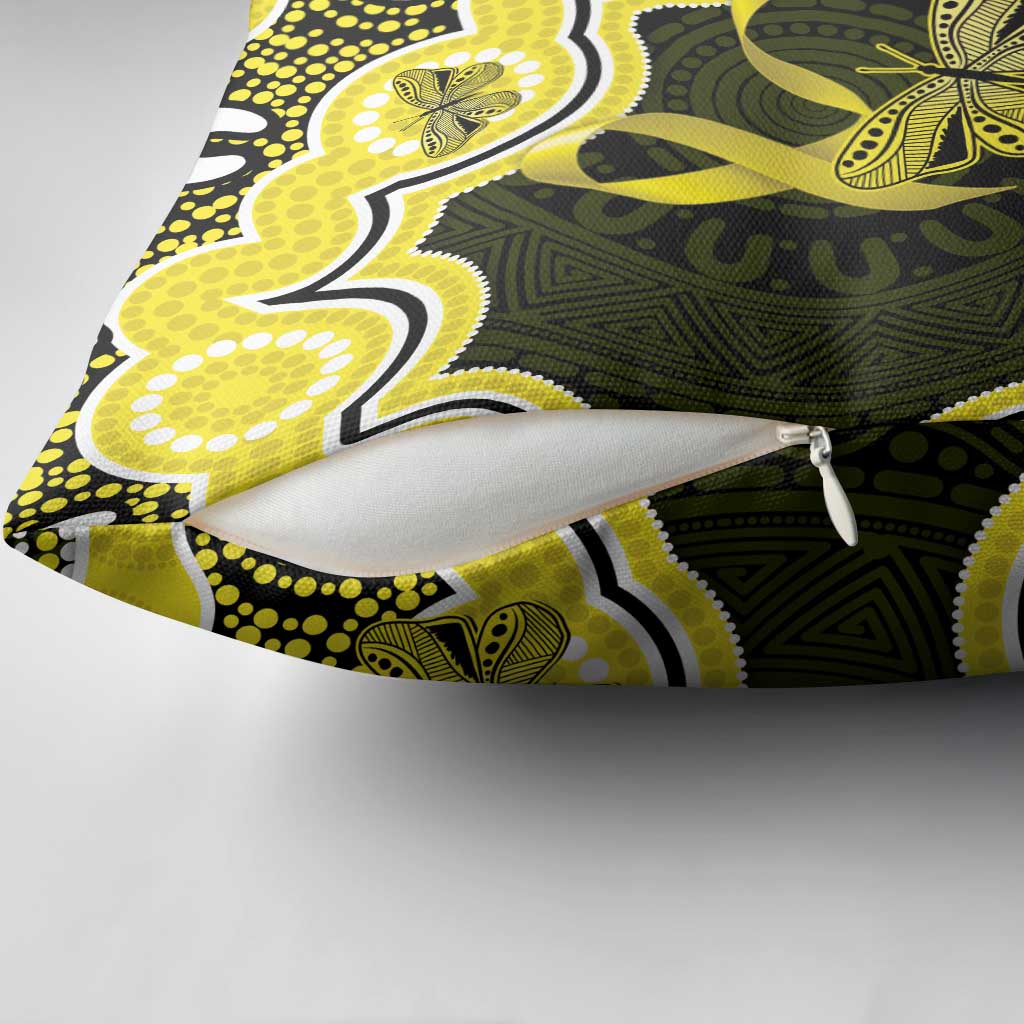 Yellow Ribbon Sarcoma Awareness Month Pillow Cover Aboriginal Art - Aussie Hoodie