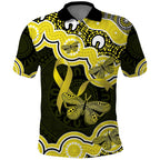 Yellow Ribbon Sarcoma Awareness Month Polo Shirt Aboriginal Art - Aussie Hoodie