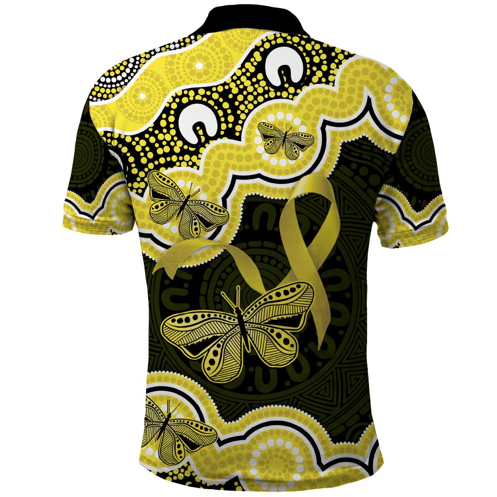 Yellow Ribbon Sarcoma Awareness Month Polo Shirt Aboriginal Art - Aussie Hoodie