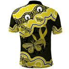 Yellow Ribbon Sarcoma Awareness Month Polo Shirt Aboriginal Art - Aussie Hoodie