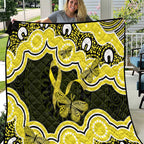 Yellow Ribbon Sarcoma Awareness Month Quilt Aboriginal Art - Aussie Hoodie