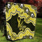 Yellow Ribbon Sarcoma Awareness Month Quilt Aboriginal Art - Aussie Hoodie