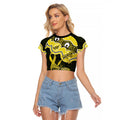 Yellow Ribbon Sarcoma Awareness Month Raglan Cropped T Shirt Aboriginal Art - Aussie Hoodie