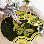 Yellow Ribbon Sarcoma Awareness Month Round Carpet Aboriginal Art - Aussie Hoodie
