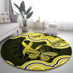 Yellow Ribbon Sarcoma Awareness Month Round Carpet Aboriginal Art - Aussie Hoodie