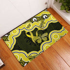 Yellow Ribbon Sarcoma Awareness Month Rubber Doormat Aboriginal Art - Aussie Hoodie