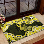 Yellow Ribbon Sarcoma Awareness Month Rubber Doormat Aboriginal Art - Aussie Hoodie