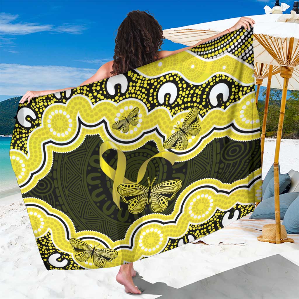 Yellow Ribbon Sarcoma Awareness Month Sarong Aboriginal Art - Aussie Hoodie