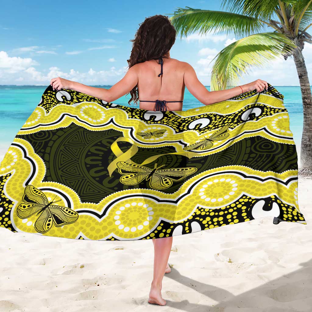 Yellow Ribbon Sarcoma Awareness Month Sarong Aboriginal Art - Aussie Hoodie