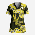 Yellow Ribbon Sarcoma Awareness Month Scrub Top Aboriginal Art - Aussie Hoodie