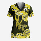 Yellow Ribbon Sarcoma Awareness Month Scrub Top Aboriginal Art - Aussie Hoodie