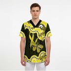 Yellow Ribbon Sarcoma Awareness Month Scrub Top Aboriginal Art - Aussie Hoodie