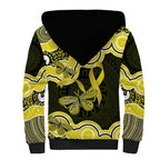 Yellow Ribbon Sarcoma Awareness Month Sherpa Hoodie Aboriginal Art - Aussie Hoodie