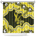 Yellow Ribbon Sarcoma Awareness Month Shower Curtain Aboriginal Art - Aussie Hoodie