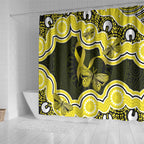 Yellow Ribbon Sarcoma Awareness Month Shower Curtain Aboriginal Art - Aussie Hoodie