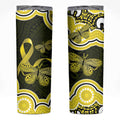 Yellow Ribbon Sarcoma Awareness Month Skinny Tumbler Aboriginal Art - Aussie Hoodie