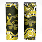Yellow Ribbon Sarcoma Awareness Month Skinny Tumbler Aboriginal Art - Aussie Hoodie