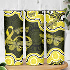 Yellow Ribbon Sarcoma Awareness Month Skinny Tumbler Aboriginal Art - Aussie Hoodie