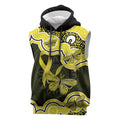 Yellow Ribbon Sarcoma Awareness Month Sleeveless Hoodie Aboriginal Art - Aussie Hoodie