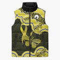 Yellow Ribbon Sarcoma Awareness Month Sleeveless Puffer Jacket Aboriginal Art - Aussie Hoodie