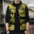 Yellow Ribbon Sarcoma Awareness Month Sleeveless Puffer Jacket Aboriginal Art - Aussie Hoodie