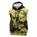 Yellow Ribbon Sarcoma Awareness Month Sleeveless Zip Hoodie Aboriginal Art LT14