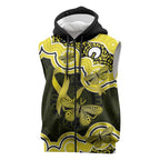 Yellow Ribbon Sarcoma Awareness Month Sleeveless Zip Hoodie Aboriginal Art LT14