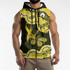 Yellow Ribbon Sarcoma Awareness Month Sleeveless Zip Hoodie Aboriginal Art LT14
