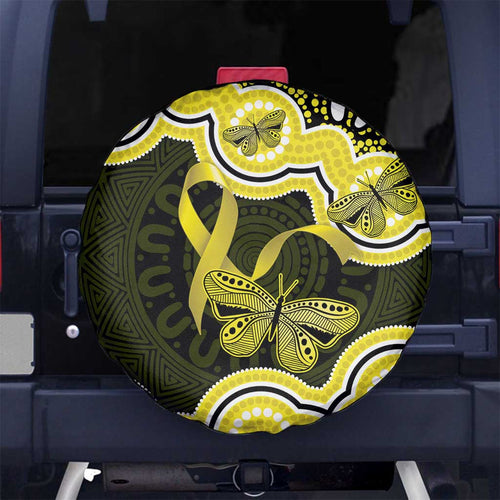 Yellow Ribbon Sarcoma Awareness Month Spare Tire Cover Aboriginal Art - Aussie Hoodie