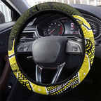 Yellow Ribbon Sarcoma Awareness Month Steering Wheel Cover Aboriginal Art - Aussie Hoodie