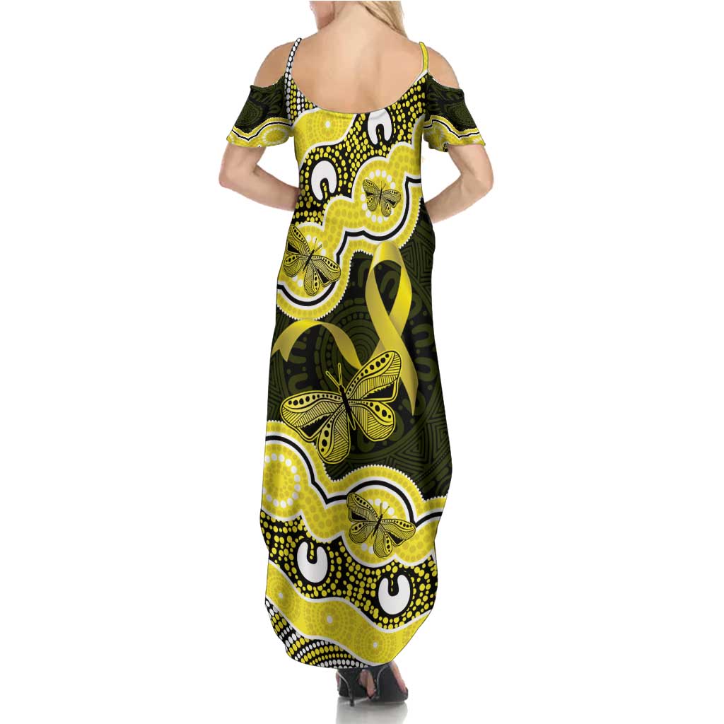 Yellow Ribbon Sarcoma Awareness Month Summer Maxi Dress Aboriginal Art - Aussie Hoodie