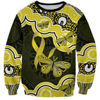 Yellow Ribbon Sarcoma Awareness Month Sweatshirt Aboriginal Art - Aussie Hoodie