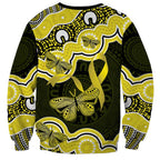 Yellow Ribbon Sarcoma Awareness Month Sweatshirt Aboriginal Art - Aussie Hoodie