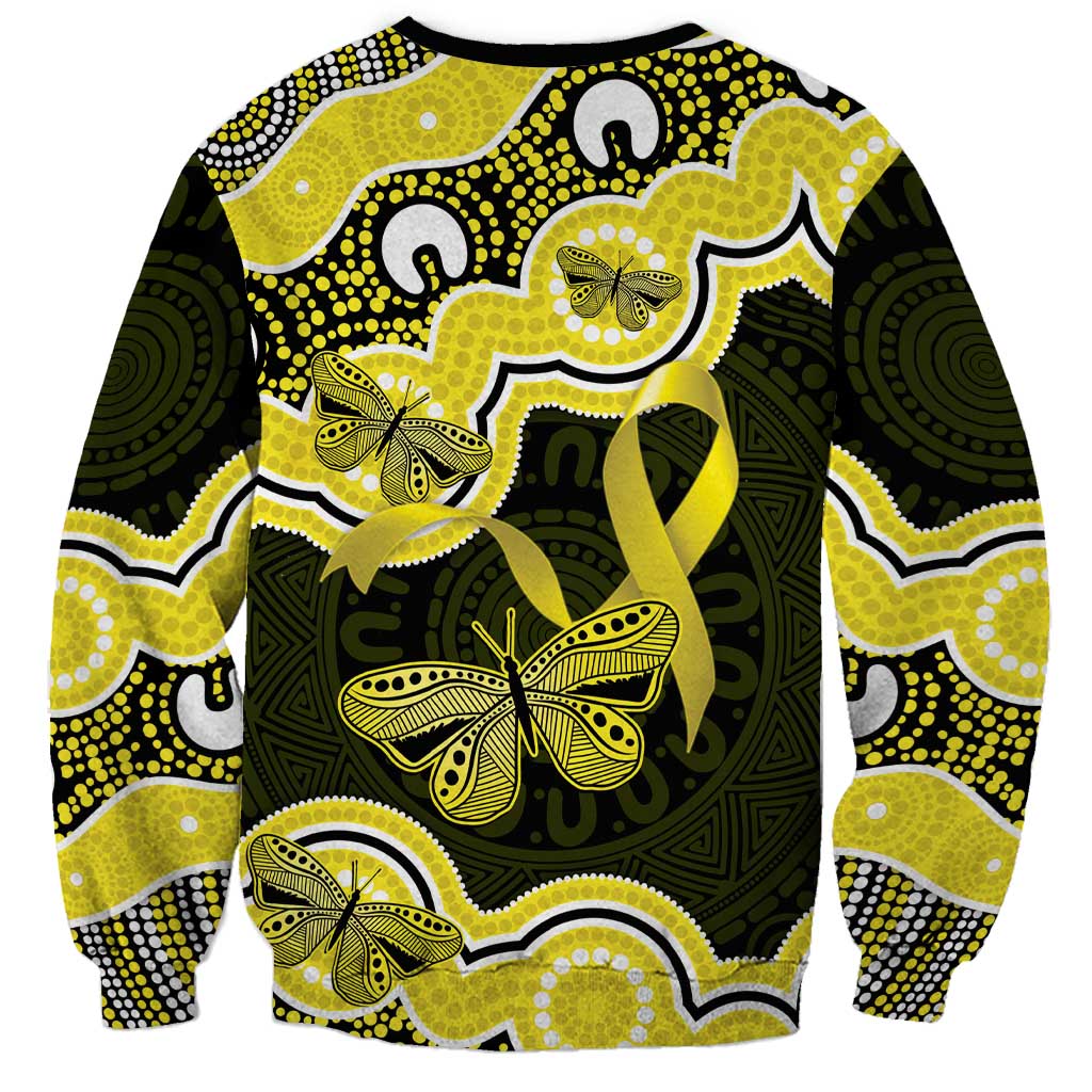 Yellow Ribbon Sarcoma Awareness Month Sweatshirt Aboriginal Art - Aussie Hoodie