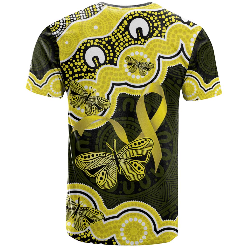 Yellow Ribbon Sarcoma Awareness Month T Shirt Aboriginal Art - Aussie Hoodie