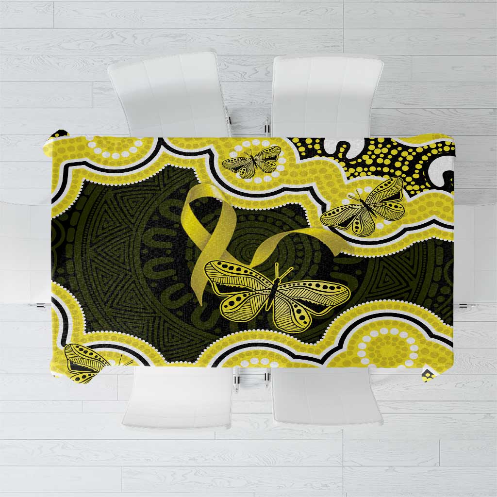 Yellow Ribbon Sarcoma Awareness Month Tablecloth Aboriginal Art - Aussie Hoodie
