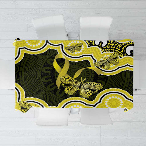 Yellow Ribbon Sarcoma Awareness Month Tablecloth Aboriginal Art - Aussie Hoodie