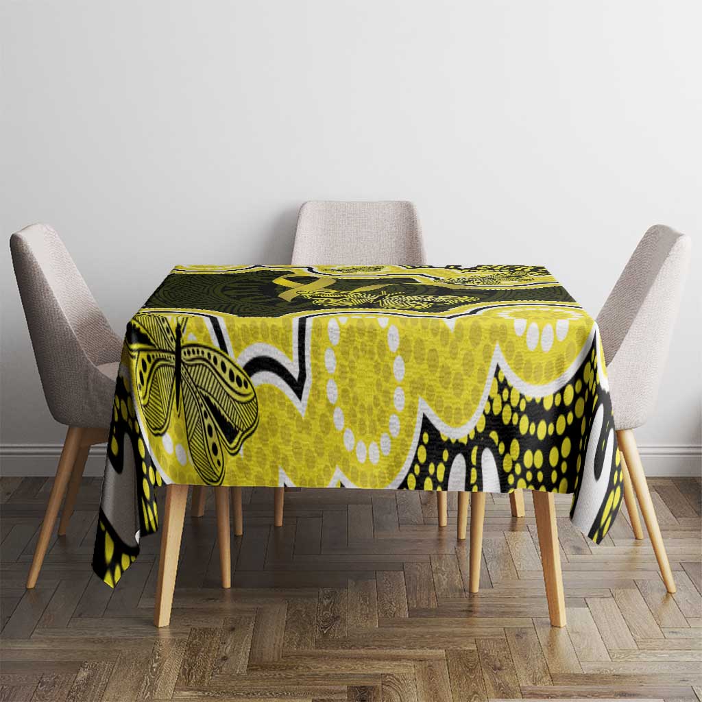 Yellow Ribbon Sarcoma Awareness Month Tablecloth Aboriginal Art - Aussie Hoodie