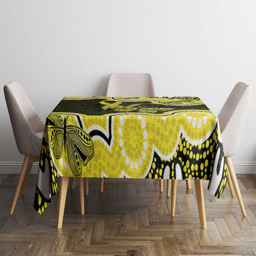 Yellow Ribbon Sarcoma Awareness Month Tablecloth Aboriginal Art - Aussie Hoodie