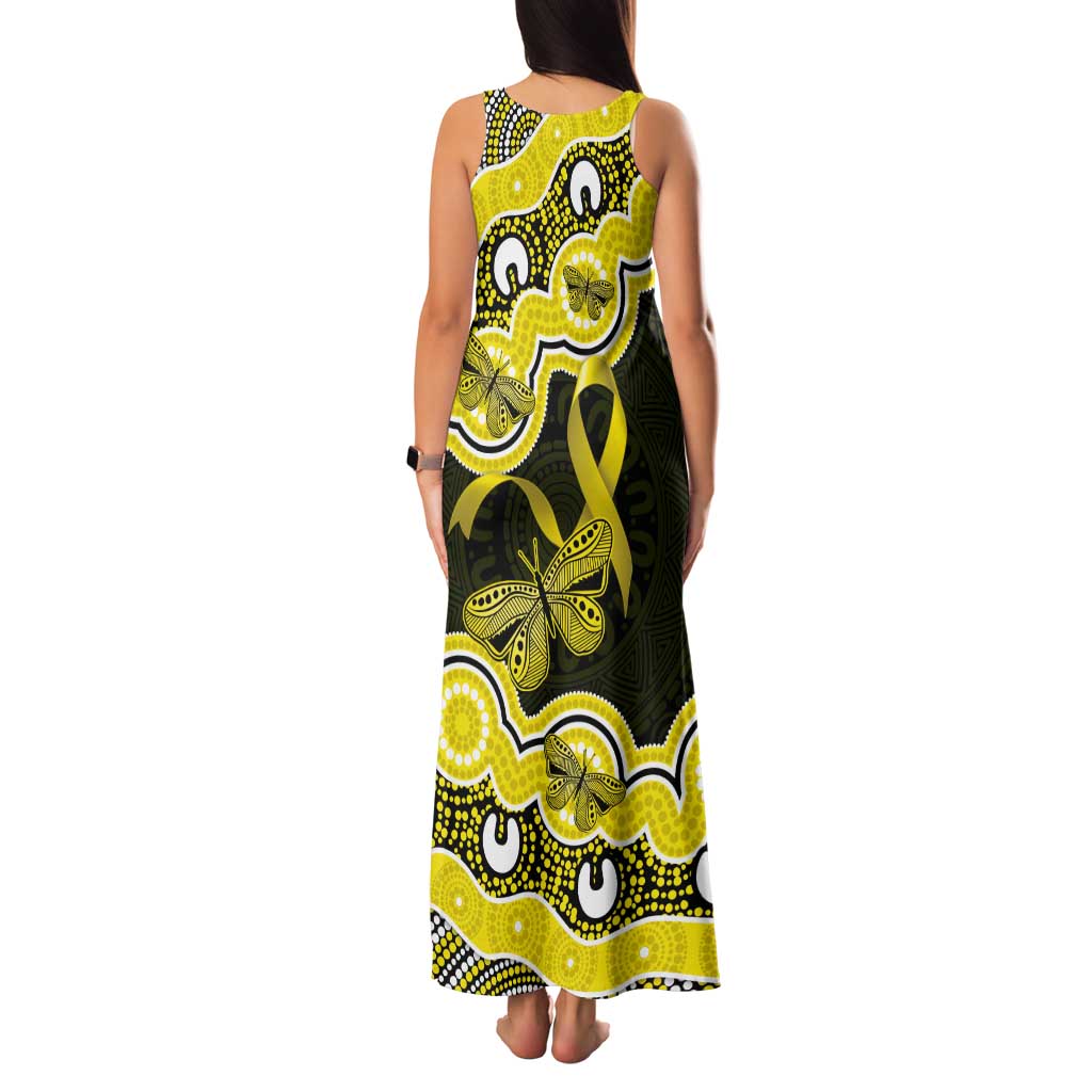 Yellow Ribbon Sarcoma Awareness Month Tank Maxi Dress Aboriginal Art - Aussie Hoodie
