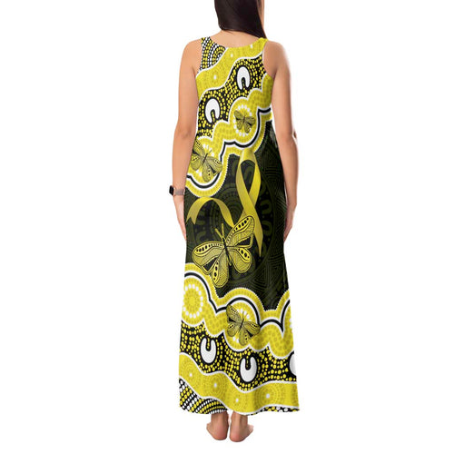 Yellow Ribbon Sarcoma Awareness Month Tank Maxi Dress Aboriginal Art - Aussie Hoodie