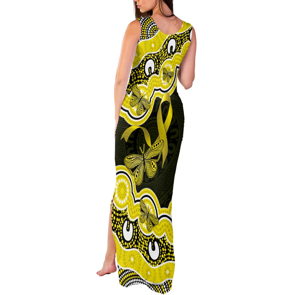 Yellow Ribbon Sarcoma Awareness Month Tank Maxi Dress Aboriginal Art - Aussie Hoodie