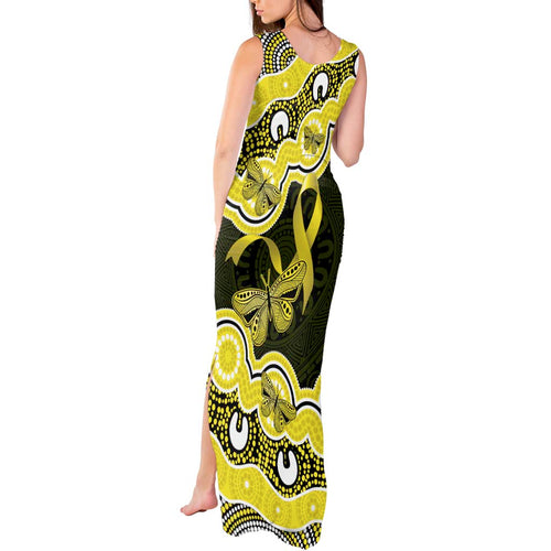 Yellow Ribbon Sarcoma Awareness Month Tank Maxi Dress Aboriginal Art - Aussie Hoodie