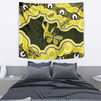 Yellow Ribbon Sarcoma Awareness Month Tapestry Aboriginal Art - Aussie Hoodie