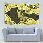 Yellow Ribbon Sarcoma Awareness Month Tapestry Aboriginal Art - Aussie Hoodie