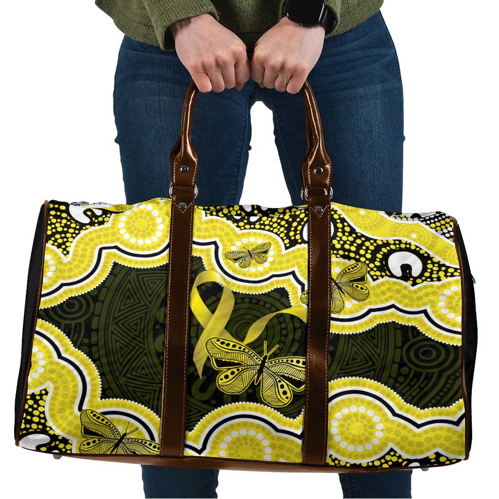 Yellow Ribbon Sarcoma Awareness Month Travel Bag Aboriginal Art - Aussie Hoodie