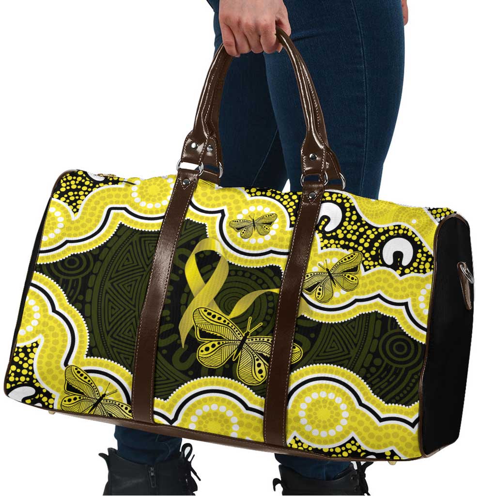 Yellow Ribbon Sarcoma Awareness Month Travel Bag Aboriginal Art - Aussie Hoodie