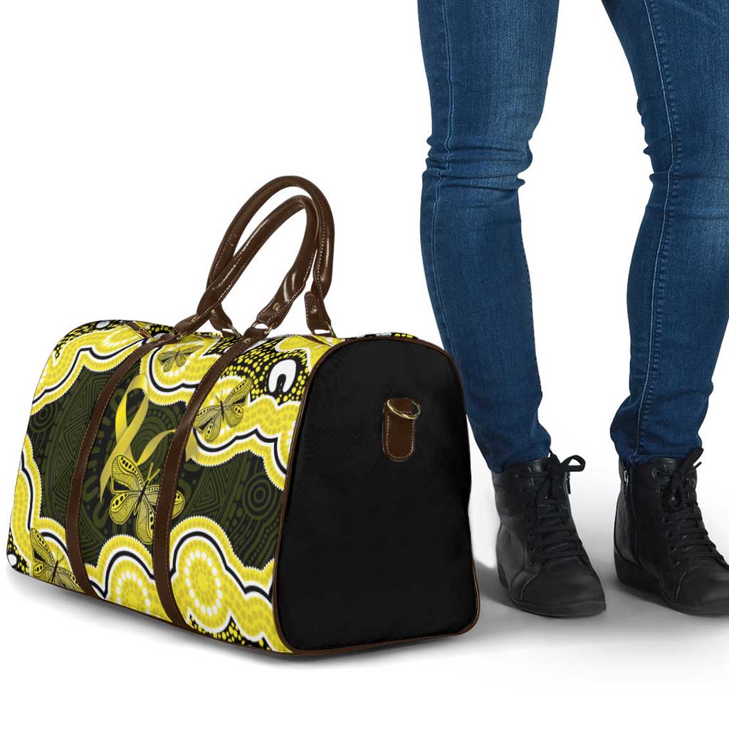 Yellow Ribbon Sarcoma Awareness Month Travel Bag Aboriginal Art - Aussie Hoodie