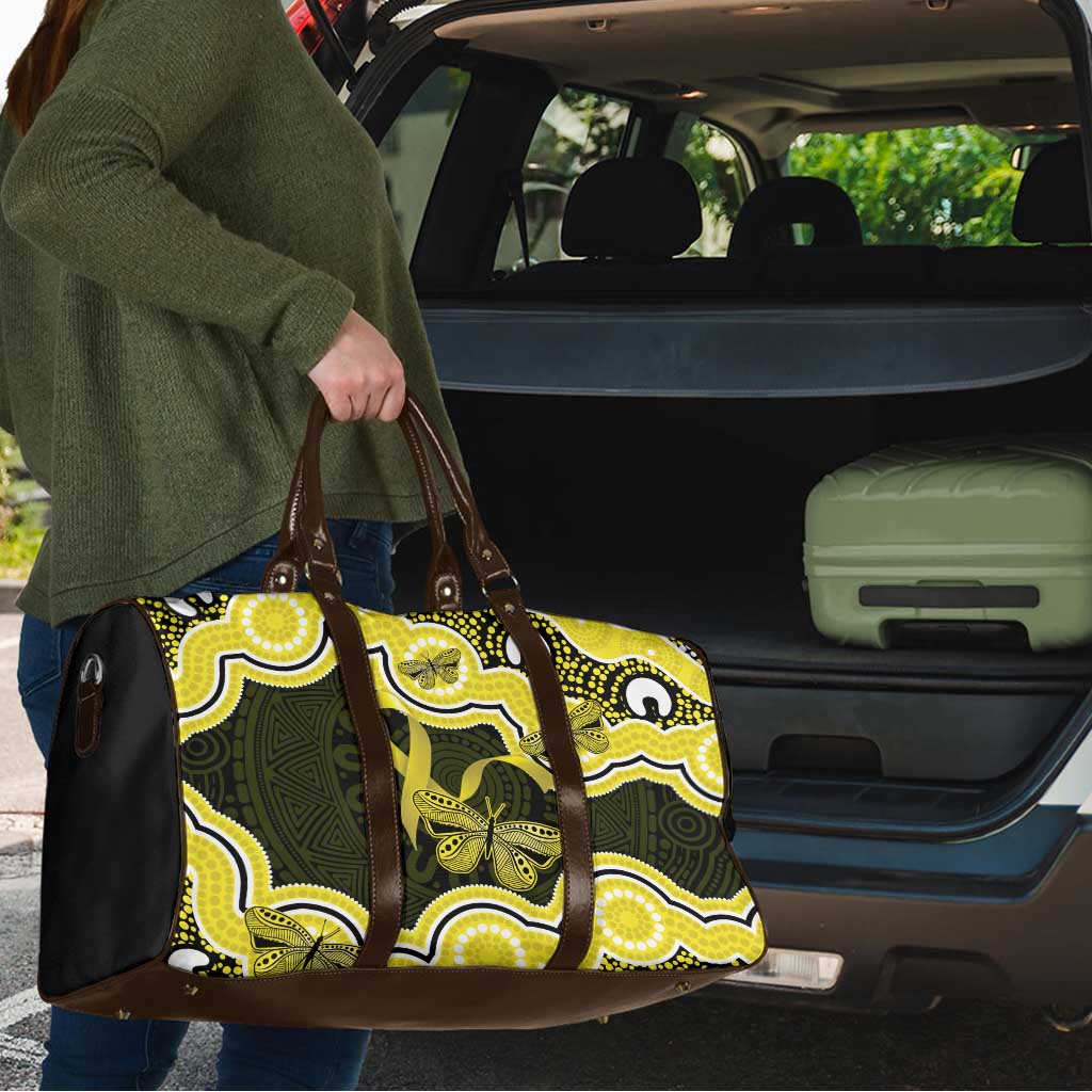 Yellow Ribbon Sarcoma Awareness Month Travel Bag Aboriginal Art - Aussie Hoodie