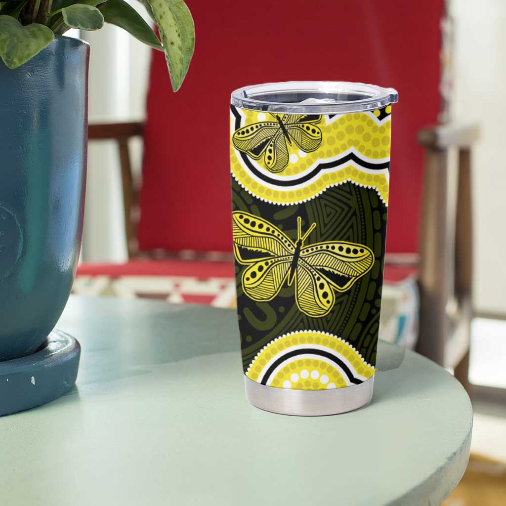 Yellow Ribbon Sarcoma Awareness Month Tumbler Cup Aboriginal Art - Aussie Hoodie